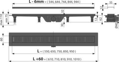 TUŠ KAN.ALCA PVC 75 APZ10 CRNA