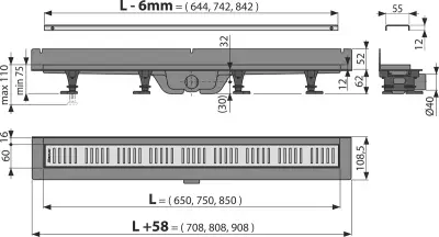 TUŠ KAN.ALCA PVC 65 APZ30 WALL