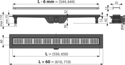 TUŠ KAN.ALCA PVC 55 APZ10 C/ZL
