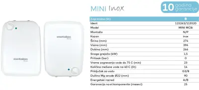 BOJLER METALAC PROHROM 8L VM