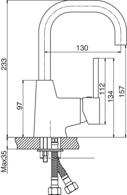 TUBO BAT.LABUD LAVABO 6120