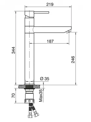 TUBO BAT.LAVABO VISOKA 6119B