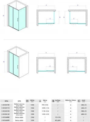 BOČNO STAKLO 90 C-02-B4090 6mm