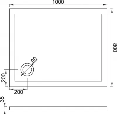 TUŠ KADA C-11-1080 100X80X5