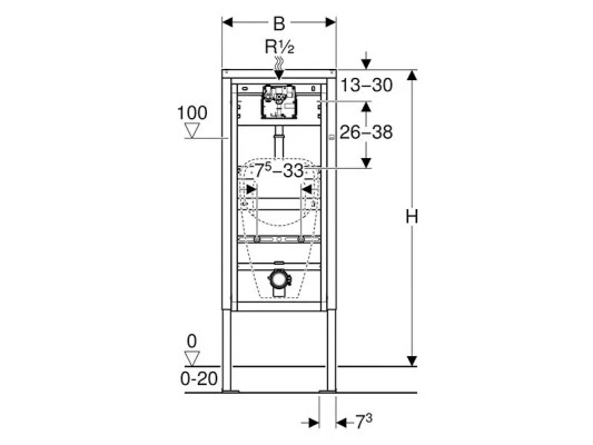 UGRADNI GEBERIT DELTA PISOAR B