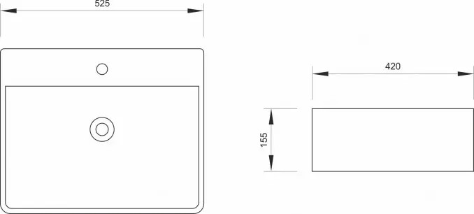 LAVABO NAD.525X420X155 7035