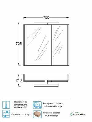ORMARIĆ ATRIA 75 GD BELA 0982