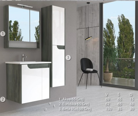 ORMARIĆ EURIDIKA 65 GREY