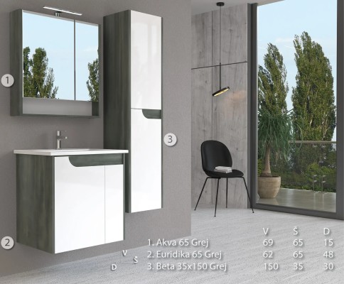 ORMARIĆ AKVA 65 GREY