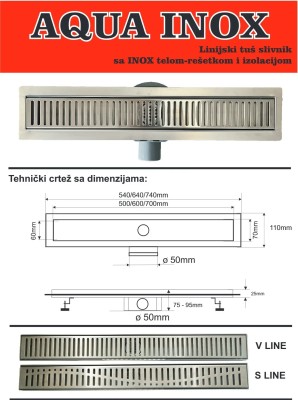 TUŠ KANALICA AQUA IN.S-LINE 60
