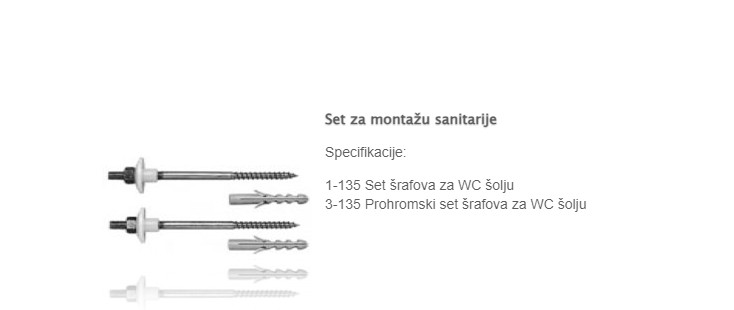ŠRAF ZA WC ŠOLJU 6X80 INOX